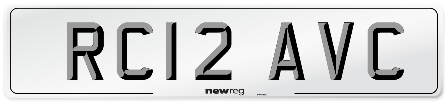 RC12 AVC Number Plate from New Reg